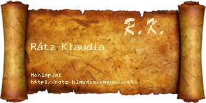 Rátz Klaudia névjegykártya