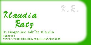 klaudia ratz business card